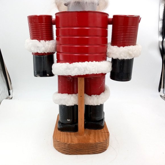 Christmas Folk Art Tin Man Santa Sculpture Wizard Of Oz Assemblage Robot Vintage - Picture 14 of 16